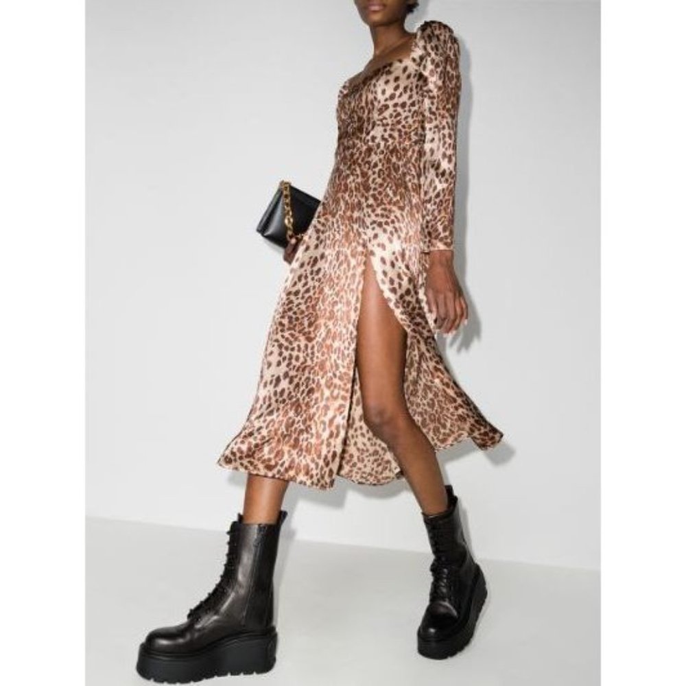 REFORMATION Leopard Cat Print Maryanne Dress 4 NEW - Picture 16 of 16